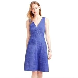 J. Crew Chevron Dress Pleated A Line Plunging V-Neck Sleeveless Above Knee Sz 6